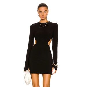 NORMA KALAMI Long Sleeve Mini Cut Out Dress